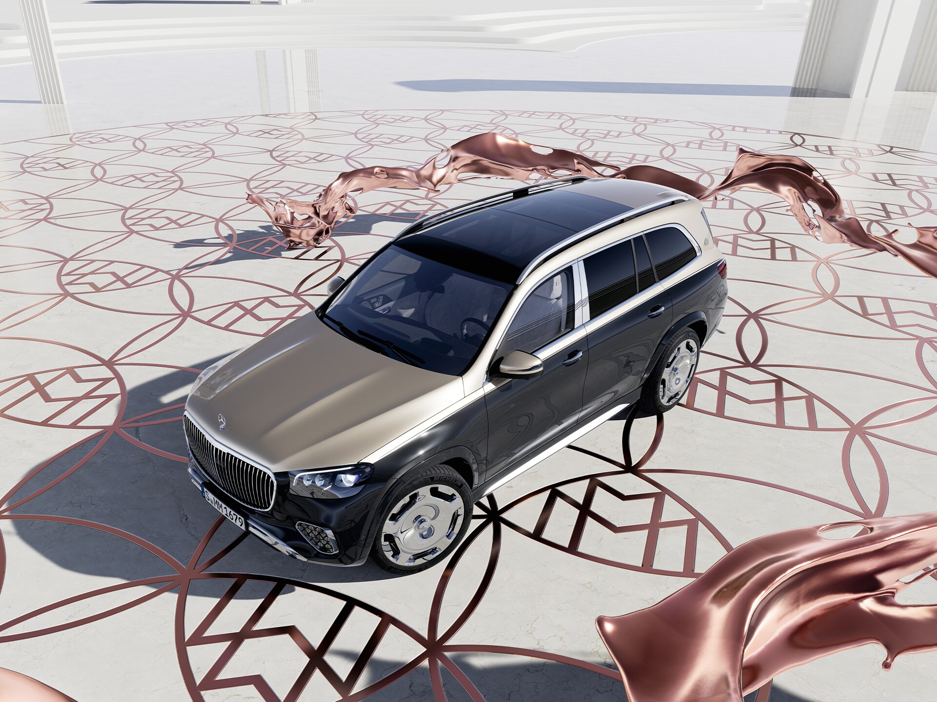 GLS SUV | Marca | Mercedes-Maybach Vista superior del SUV Mercedes-Maybach GLS.