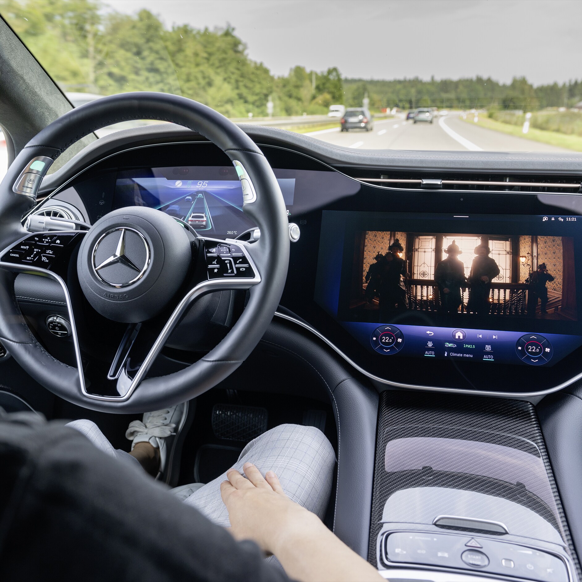 MB.DRIVE | Conducción automatizada & Sistemas de asistencia a la conducción | Mercedes-Benz Puesto de conducción de un Mercedes-Benz.