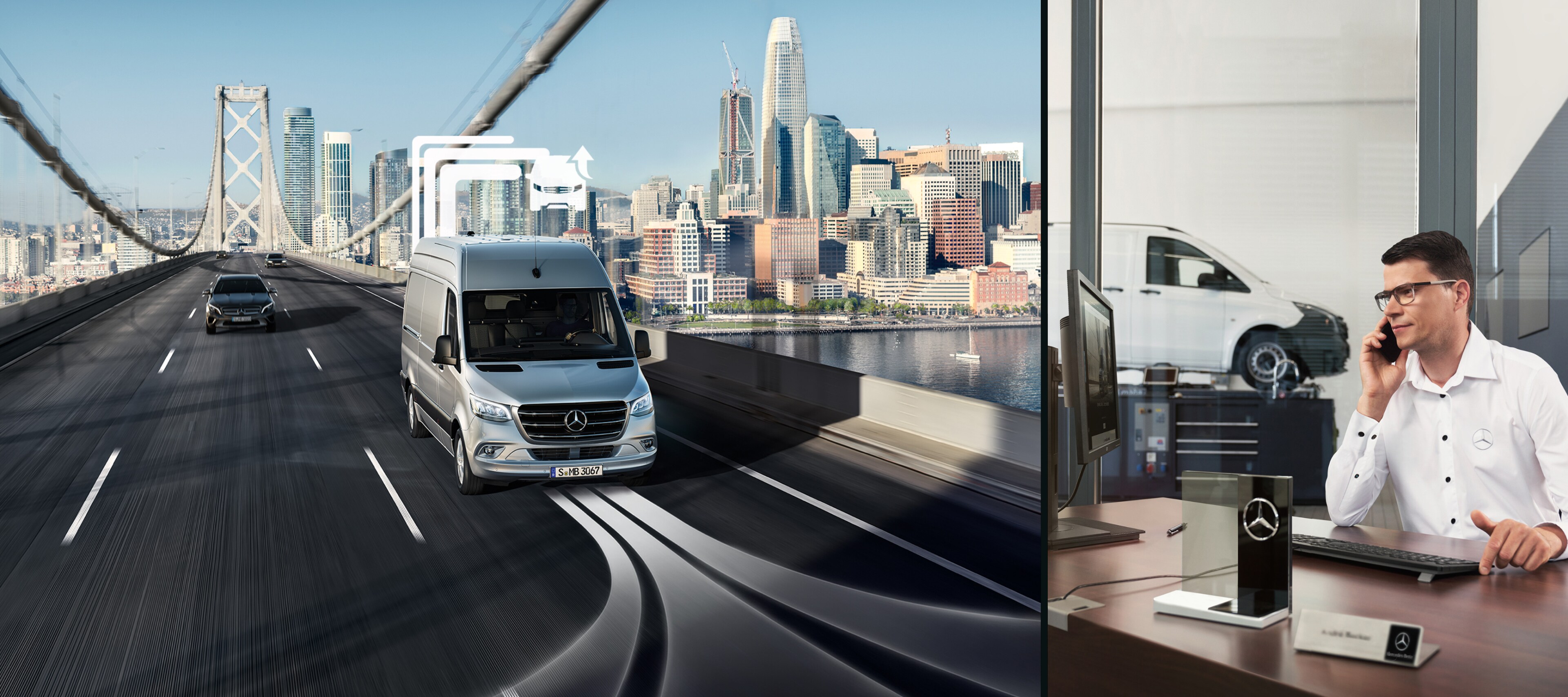 furgoneta gris circulando por la ciudad